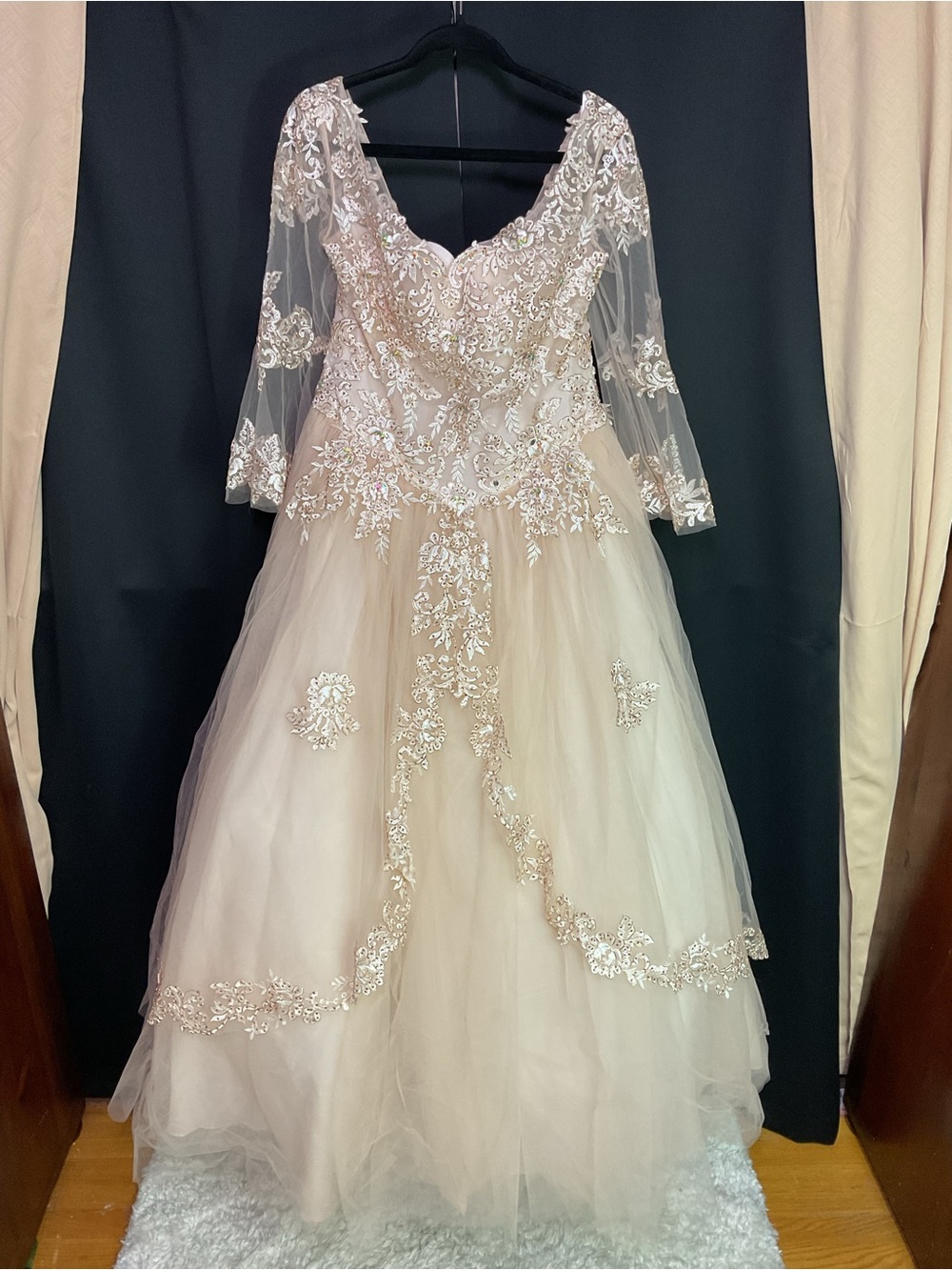 Leonia Lee Champagne Colored Quinceañera Ball Gown